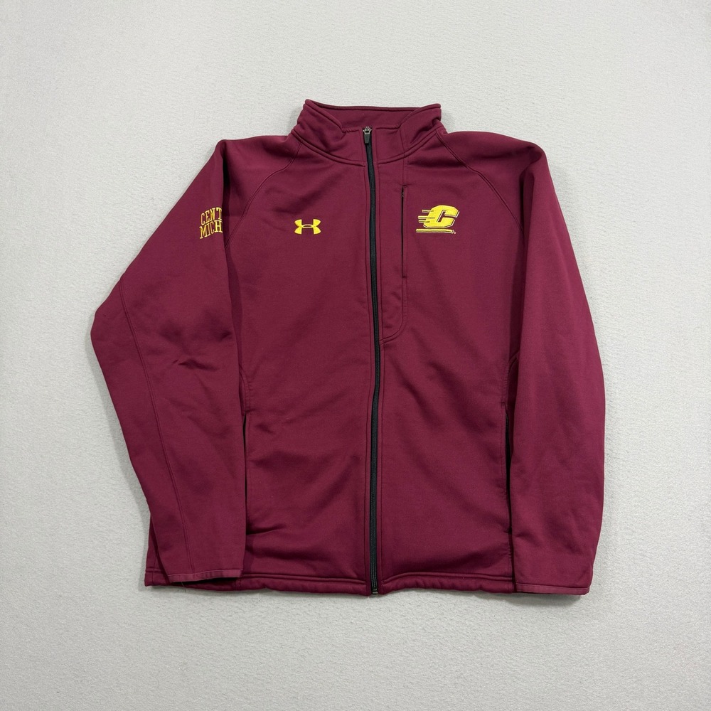 Under Armour Jacket Men XL Maroon Central Michigan Chippewas Full Zip Fleece